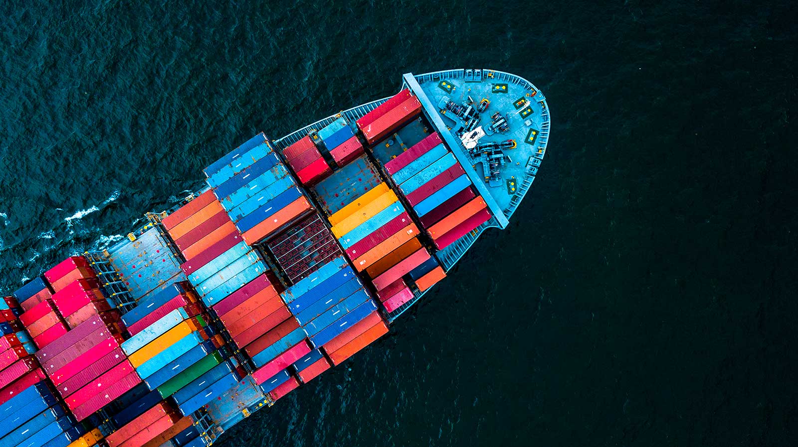 Aerial view of a shipping container ship - Small version - Vision Marine